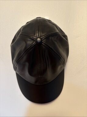 Wilfred Black Faux Leather BB Cap